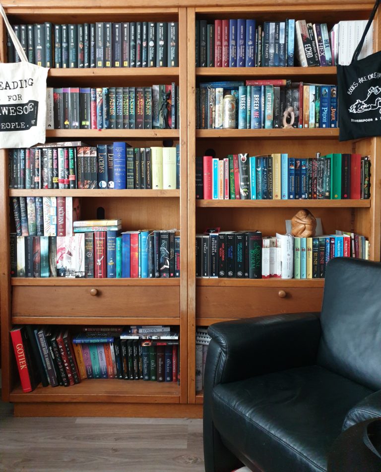 Een van de boekenkasten van Ilse